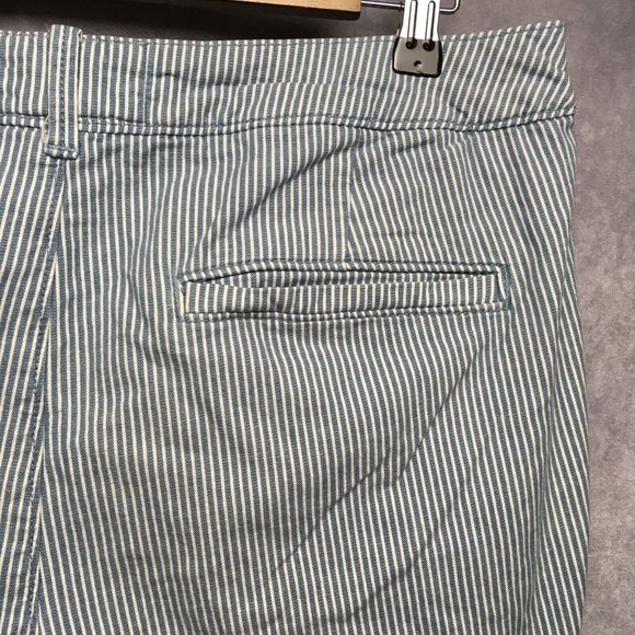 Hollister Mens Shorts sz 33 Blue White Striped Flat Front Pockets Stretch Fabric - Picture 8 of 10